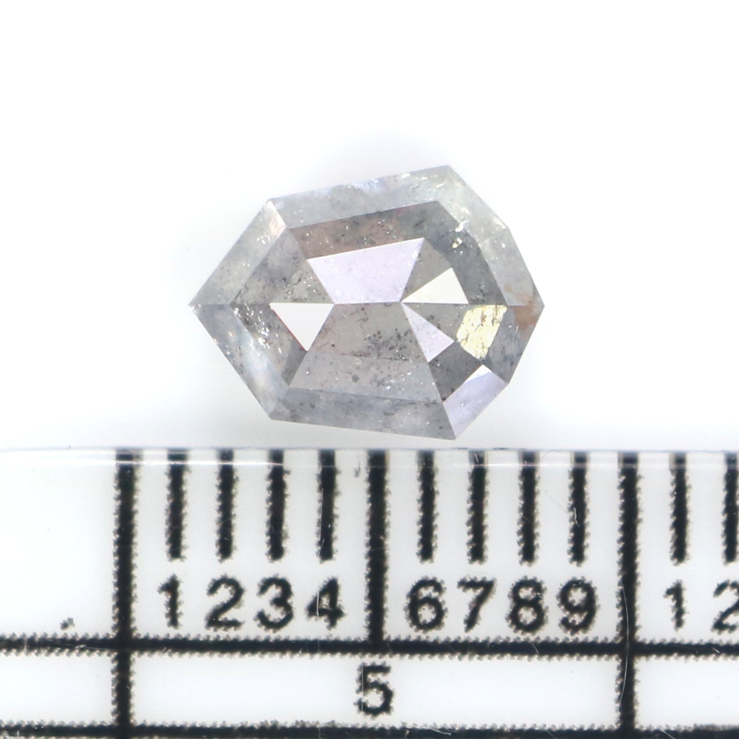 1.12 Ct Natural Loose Shield Shape Diamond Salt And Pepper Shield Shape Diamond 7.10 MM Natural Gray Color Shield Rose Cut Diamond QL2570