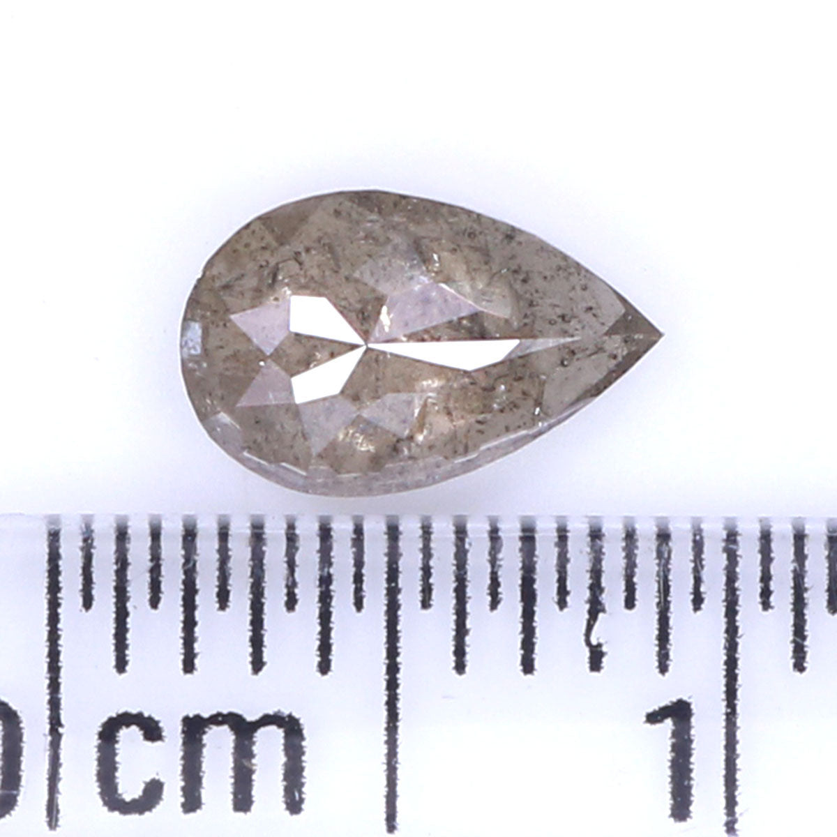 0.63 CT Natural Loose Pear Shape Diamond Brown Color Pear Cut Diamond 7.10 MM Natural Loose Grey Color Diamond Pear Rose Cut Diamond LQ7355