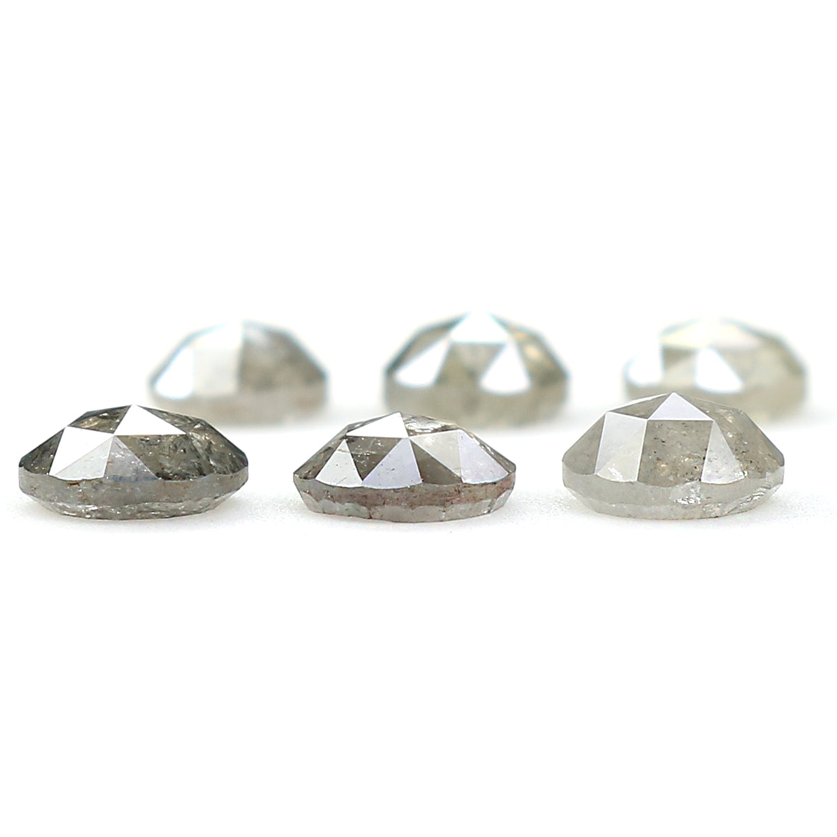 1.66 Ct Natural Loose Round Rose Cut Diamond Salt And Pepper Round Shape Diamond 3.70 MM Natural Black Grey Round Rose Cut Diamond QLB1133
