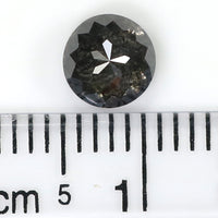 Natural Loose Rose Cut Salt And Pepper Diamond Black Grey Color 1.06 CT 5.80 MM Round Rose Cut Shape Diamond KR2092
