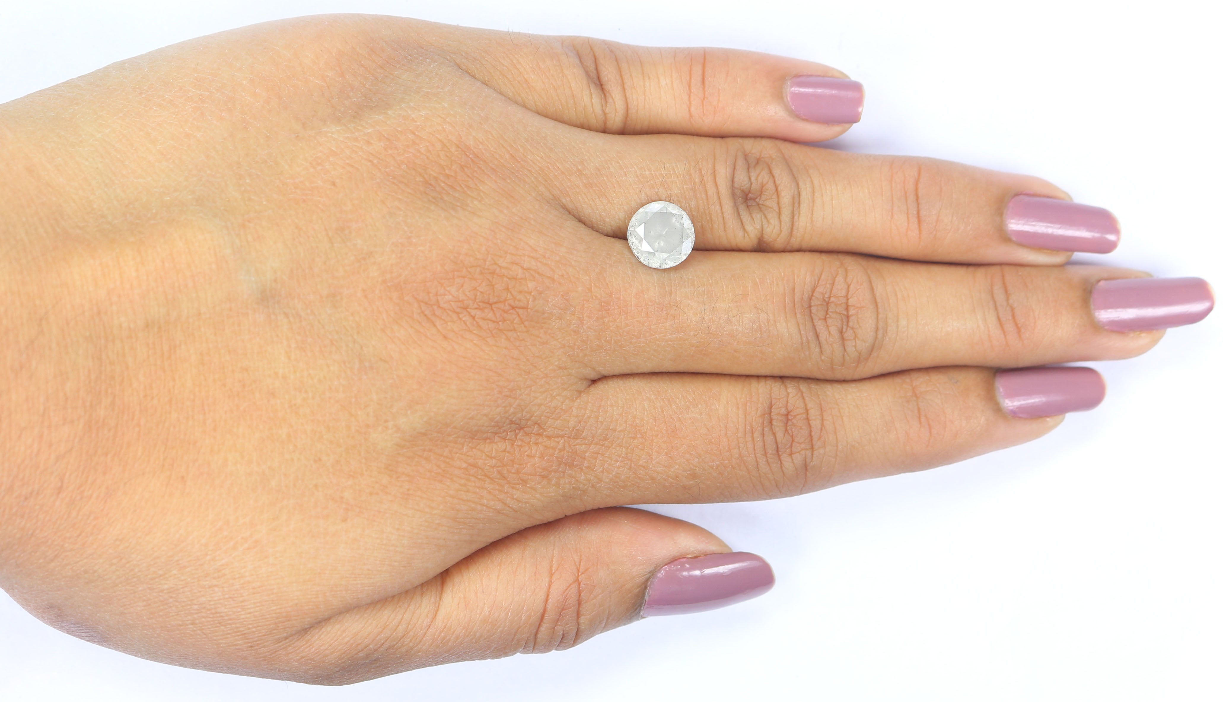 2.56 CT Natural Loose Round Shape Diamond Grey Color Round Cut Diamond 8.20 MM Natural Loose Diamond Round Brilliant Cut Diamond QL2517