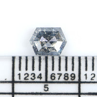 Natural Loose Hexagon Salt And Pepper Diamond Black Grey Color 0.62 CT 5.72 MM Hexagon Shape Rose Cut Diamond KDK2593