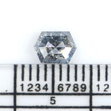 Natural Loose Hexagon Salt And Pepper Diamond Black Grey Color 0.62 CT 5.72 MM Hexagon Shape Rose Cut Diamond KDK2593
