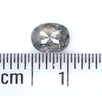 Natural Loose Oval Salt And Pepper Diamond Black Grey Color 0.55 CT 5.45 MM Oval Shape Rose Cut Diamond L2341