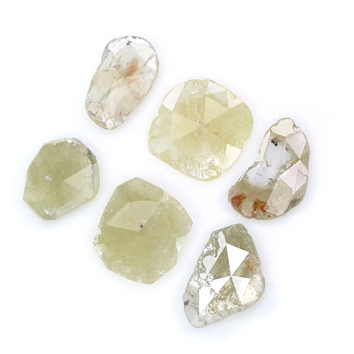 1.59 CT Natural Loose Slice Shape Diamond Yellow Color Slice Cut Diamond 5.25 MM Natural Loose Grey Color Slice Irregular Cut Diamond LQ2236