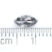 Natural Loose Marquise Salt And Pepper Diamond Black Grey Color 0.39 CT 6.48 MM Marquise Shape Rose Cut Diamond KR2567