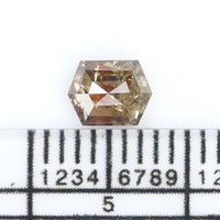 Natural Loose Hexagon Green Brown Color Diamond 0.50 CT 5.41 MM Hexagon Shape Rose Cut Diamond KDK2596