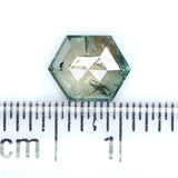 Natural Loose Hexagon Green Color Diamond 0.64 CT 6.51 MM Hexagon Shape Rose Cut Diamond KDL2431