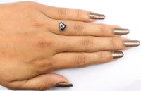 1.97 CT Shield Cut Diamond, Salt And Pepper Diamond, Natural Loose Diamond, Black Diamond, Grey Diamond, Antique Rose Cut Diamond KDL700