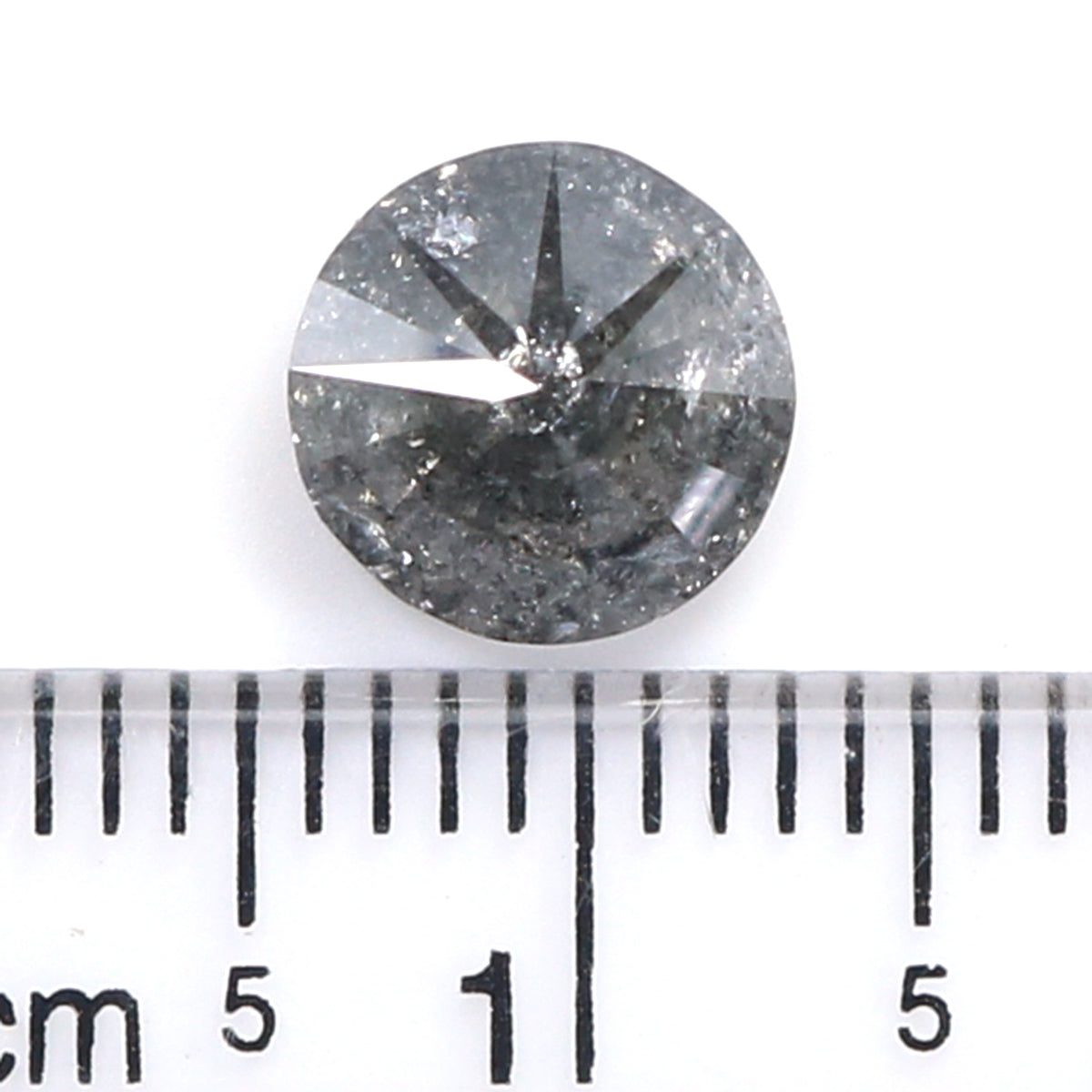 1.96 CT Natural Loose Round Shape Diamond Black Grey Color Round Shape Diamond 7.50 MM Salt And Pepper Round Brilliant Cut Diamond QL8077