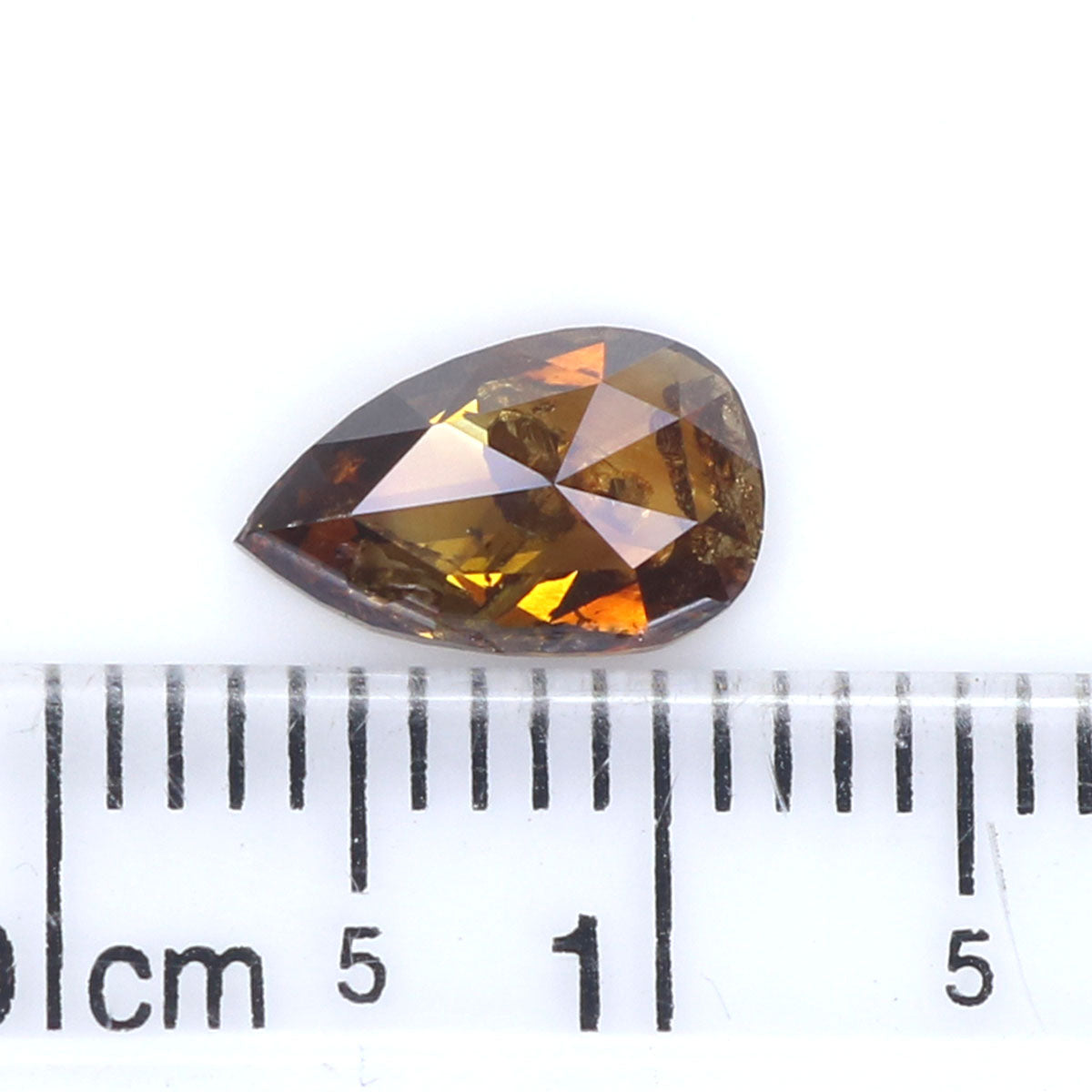 1.00 CT Natural Loose Pear Shape Diamond Brown Champagne Color Pear Cut Diamond 8.80 MM Natural Brown Diamond Pear Rose Cut Diamond LQ6177