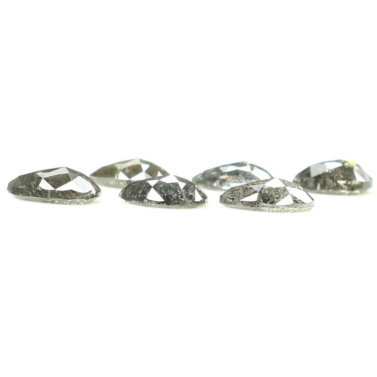 0.82 CT Natural Loose Pear Shape Diamond Salt And Pepper Pear Cut Diamond 3.90 MM Natural Black Grey Color Pear Rose Cut Diamond QLB1311