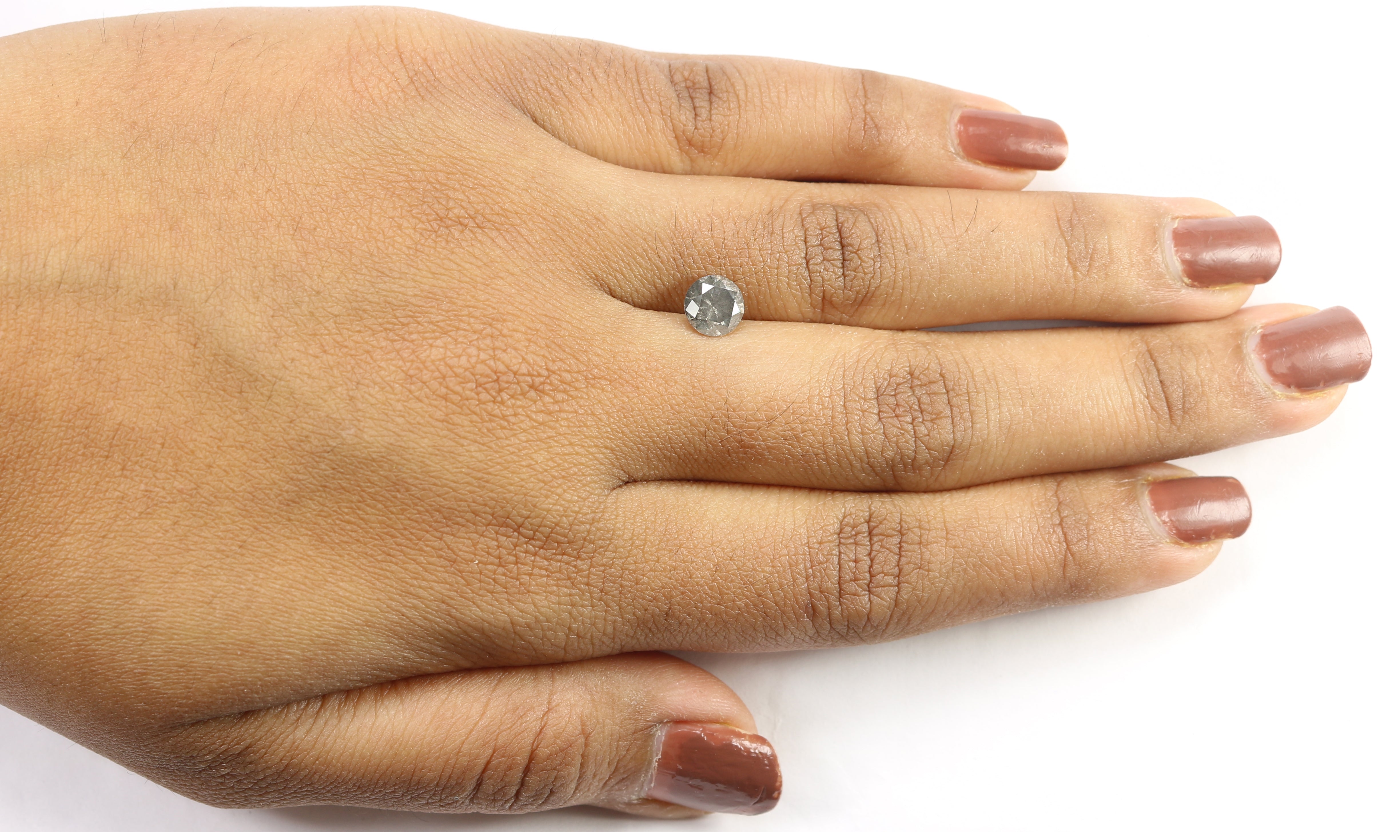 1.07 CT Natural Loose Round Shape Diamond Black Grey Color Round Shape Diamond 6.20 MM Salt And Pepper Round Brilliant Cut Diamond LQ1470