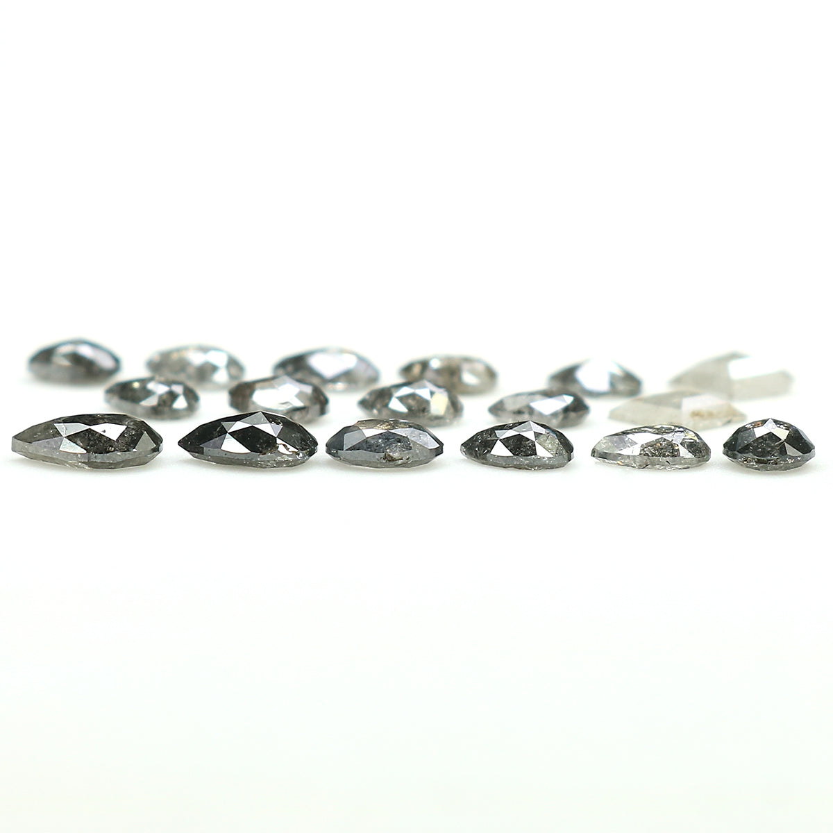 2.67 CT Natural Loose Mix Shape Diamond Salt And Pepper Mix Shape Diamond 3.30 MM Natural Black Grey Color Mix Shape Rose Cut Diamond LQ959