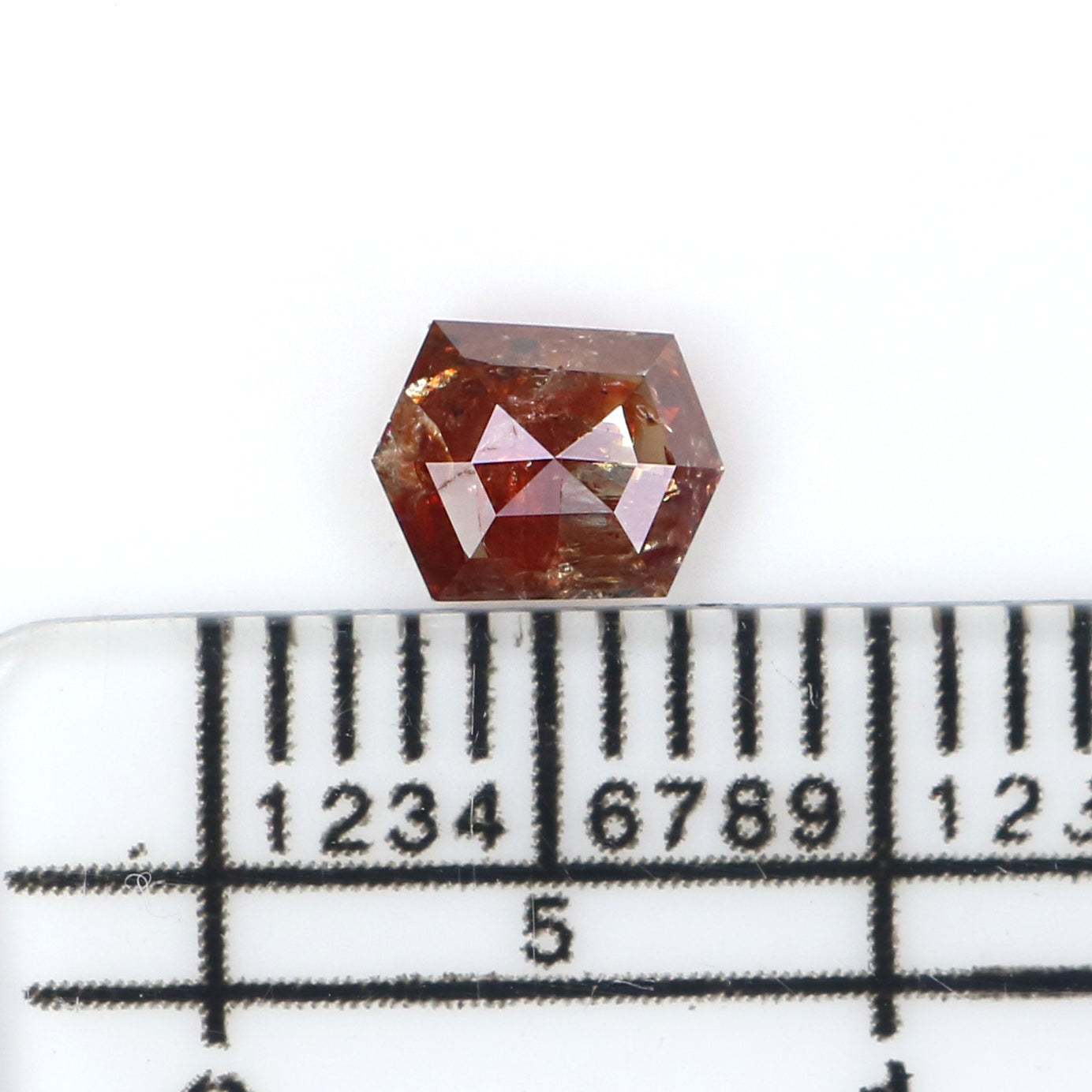 0.46 CT Natural Loose Hexagon Shape Diamond Brown Color Hexagon Cut Diamond 5.30 MM Natural Brown Diamond Hexagon Rose Cut Diamond QK2594