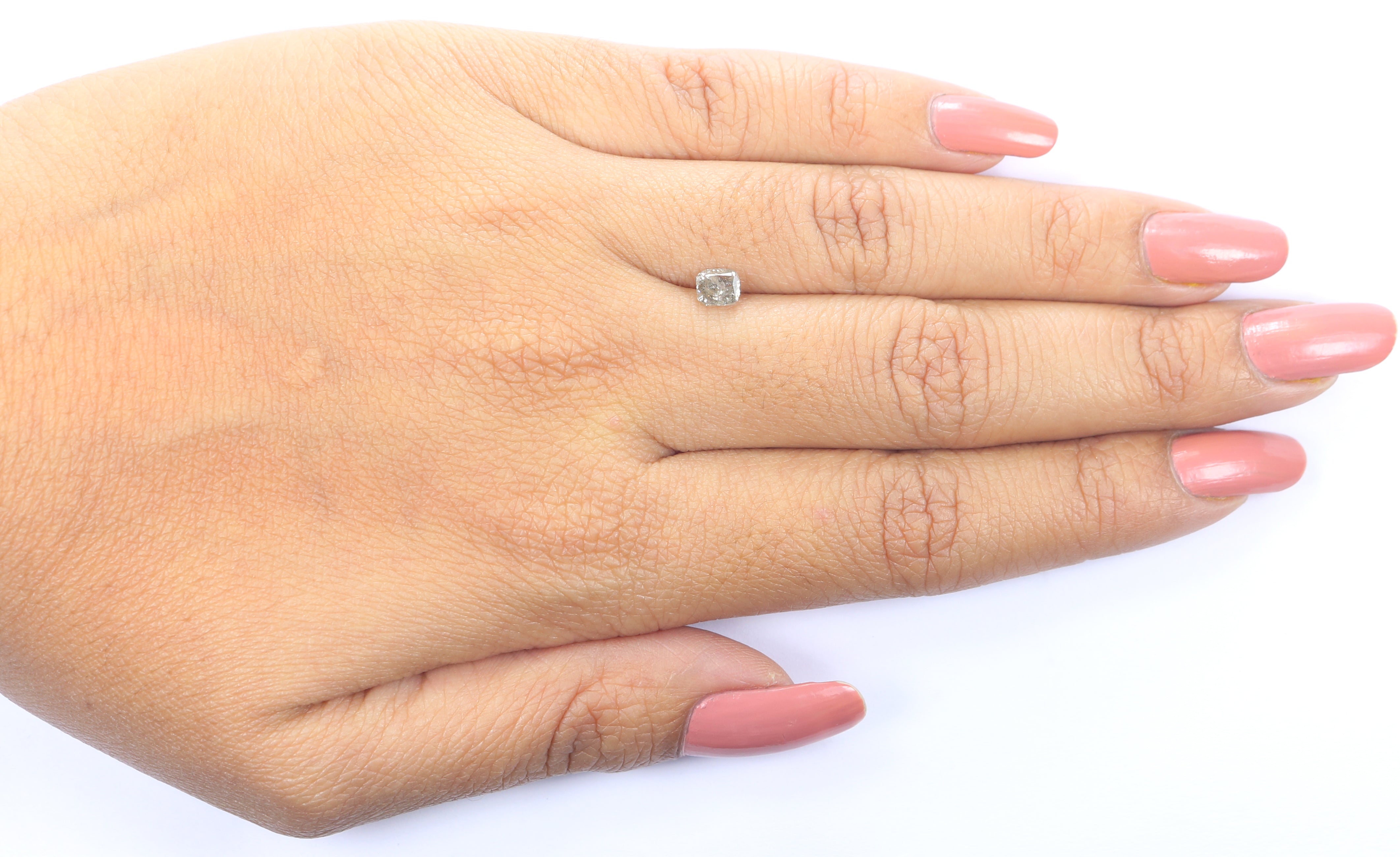 0.51 CT Natural Loose Cushion Shape Diamond Grey Color Cushion Cut Diamond 4.60 MM Natural Grey Color Cushion Brilliant Cut Diamond KQ1812