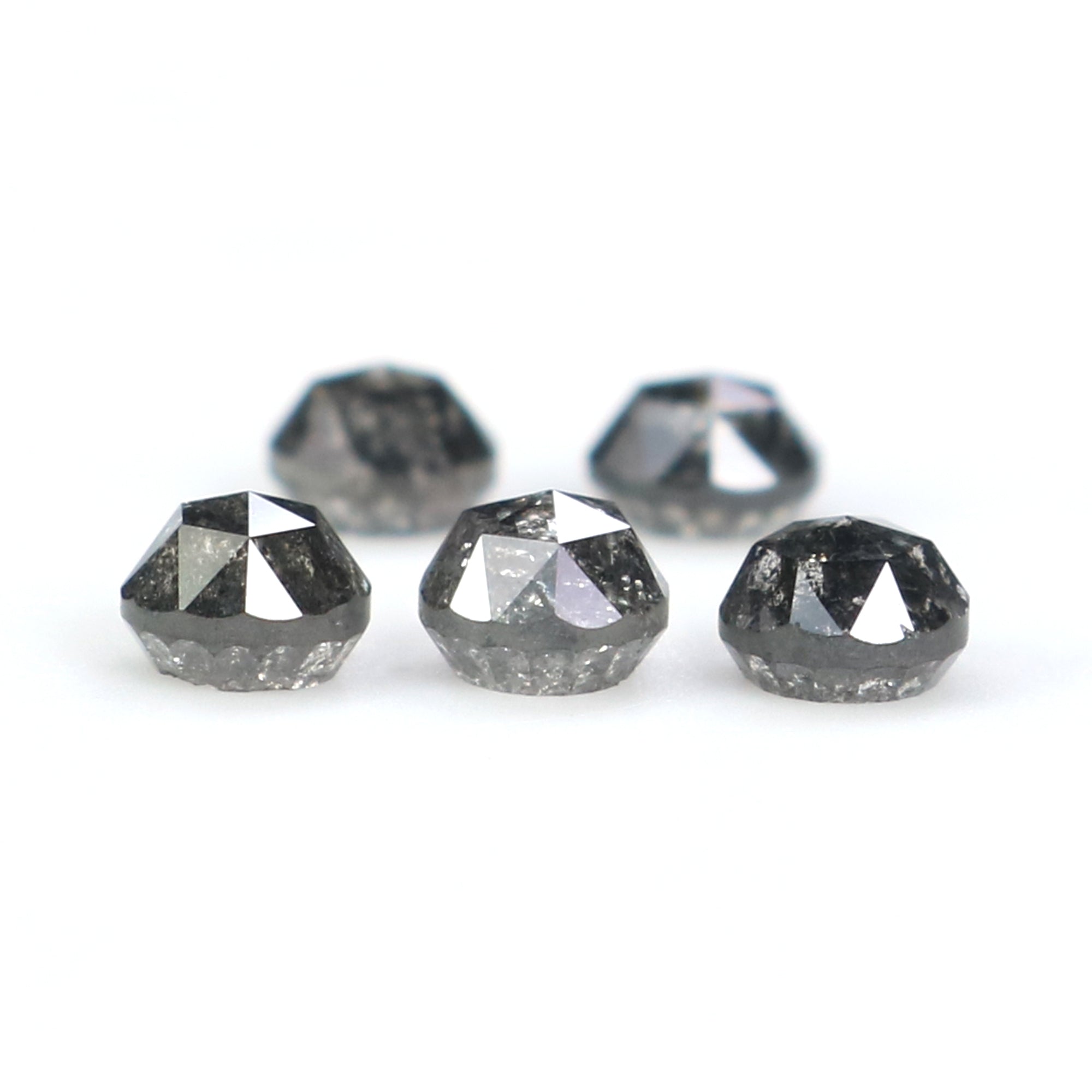 1.05 Ct Natural Loose Round Rose Cut Diamond Salt And Pepper Round Diamond 3.20 MM Natural Black Grey Color Round Rose Cut Diamond KQ2649