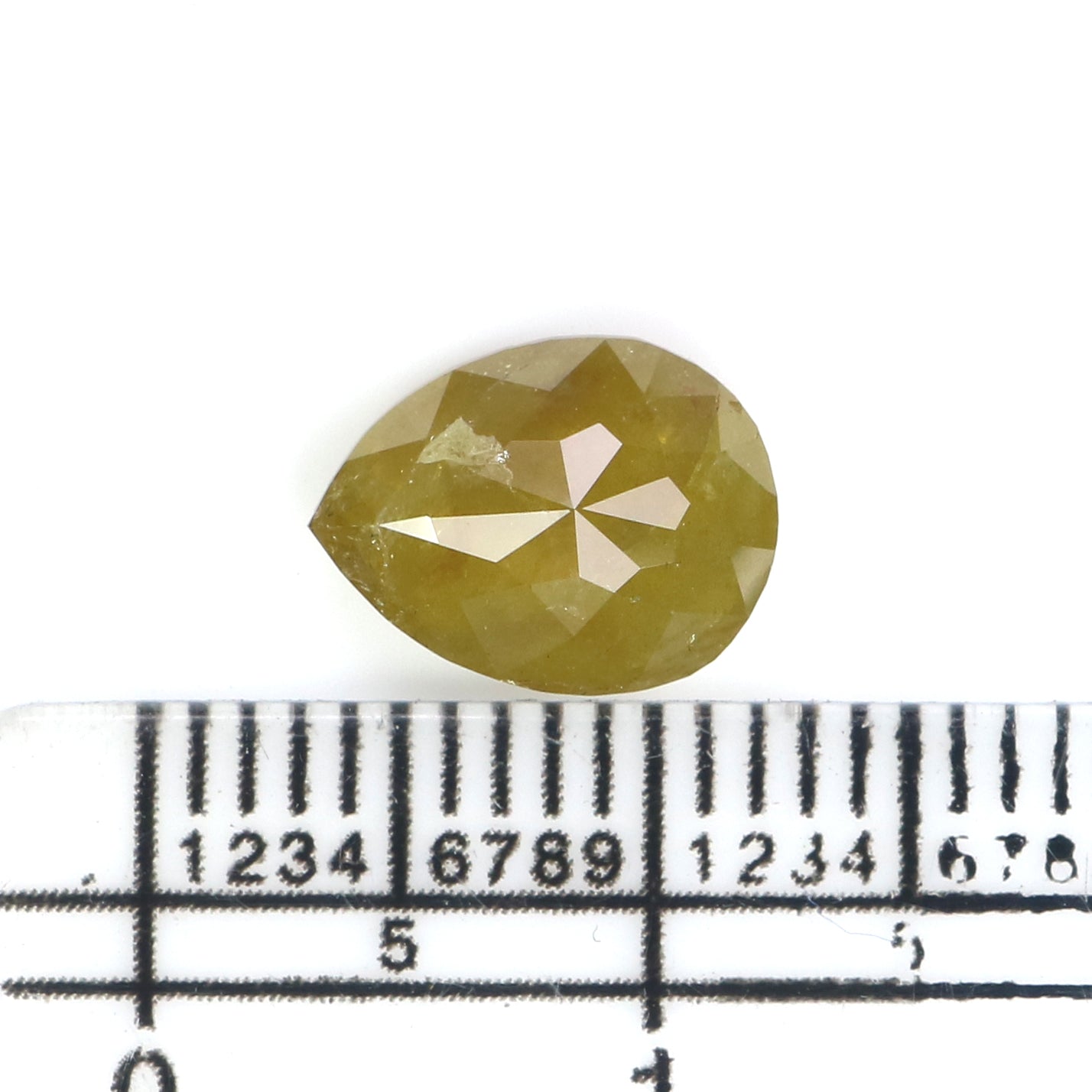 1.93 CT Natural Loose Pear Shape Diamond Yellow Color Pear Cut Diamond 9.35 MM Natural Loose Yellow Diamond Pear Rose Cut Diamond LQ2693
