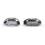 Natural Loose Emerald Salt And Pepper Diamond Black Grey Color 0.65 CT 4.45 MM Emerald Shape Rose Cut Diamond KDL2544