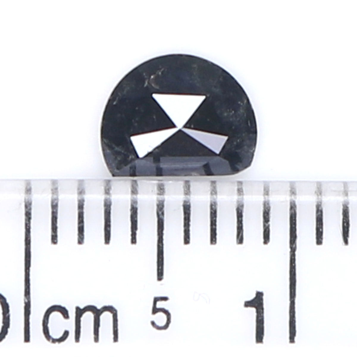 Natural Loose Half Moon Shape Black Color Diamond 0.46 CT 5.95 MM Half Moon Shape Rose Cut Diamond L8892