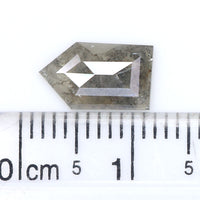 Natural Loose Shield Salt And Pepper Diamond Black Grey Color 1.20 CT 10.50 MM Shield Shape Rose Cut Diamond KR2035