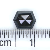 Natural Loose Hexagon Salt And Pepper Diamond Black Grey Color 0.85 CT 6.17 MM Hexagon Shape Rose Cut Diamond L2532