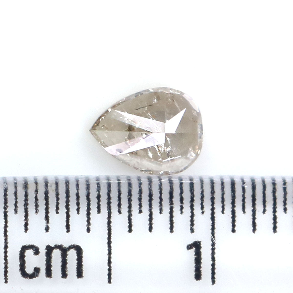 Natural Loose Pear Grey Color Diamond 0.36 CT 5.40 MM Pear Shape Rose Cut Diamond KR117