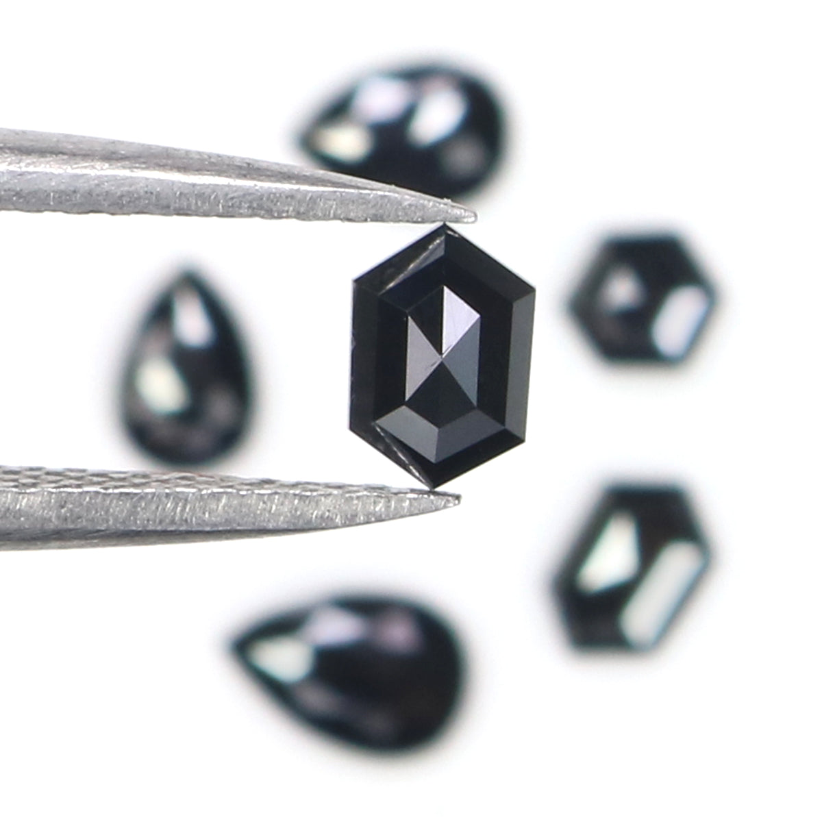 Natural Loose Mix Shape Black Color Diamond 0.98 CT 5.03 MM Mix Shape Rose Cut Diamond KDL2701