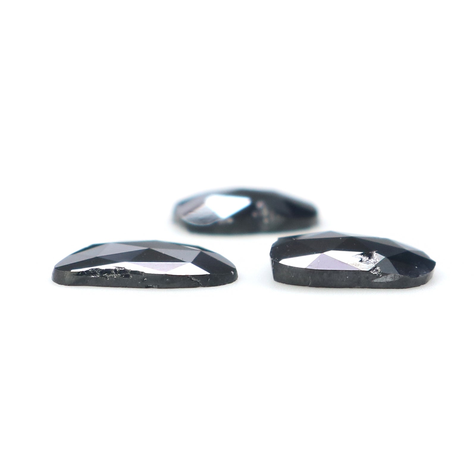 1.60 CT Natural Loose Slice Shape Diamond Black Color Slice Cut Diamond 7.55 MM Natural Loose Black Color Slice Rose Cut Diamond LQ2670