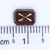 Natural Loose Emerald Shape Brown Color Diamond 1.69 CT 7.60 MM Emerald Shape Rose Cut Diamond L367
