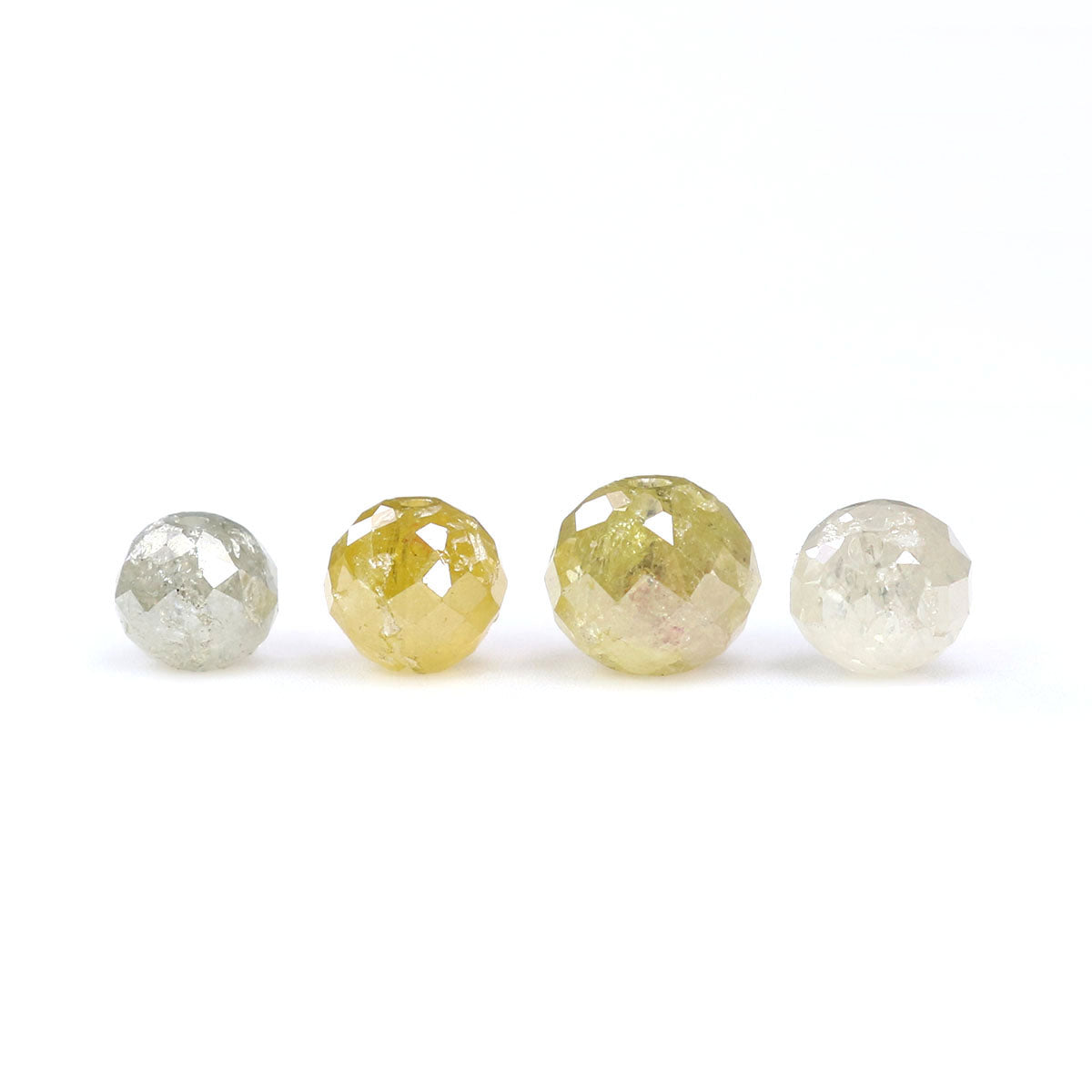2.31 CT Natural Loose Round Bead Diamond Yellow Color Bead Cut Diamond 3.60 MM Natural Loose Gray Bead Diamond Bead Rose Cut Diamond LQB1807