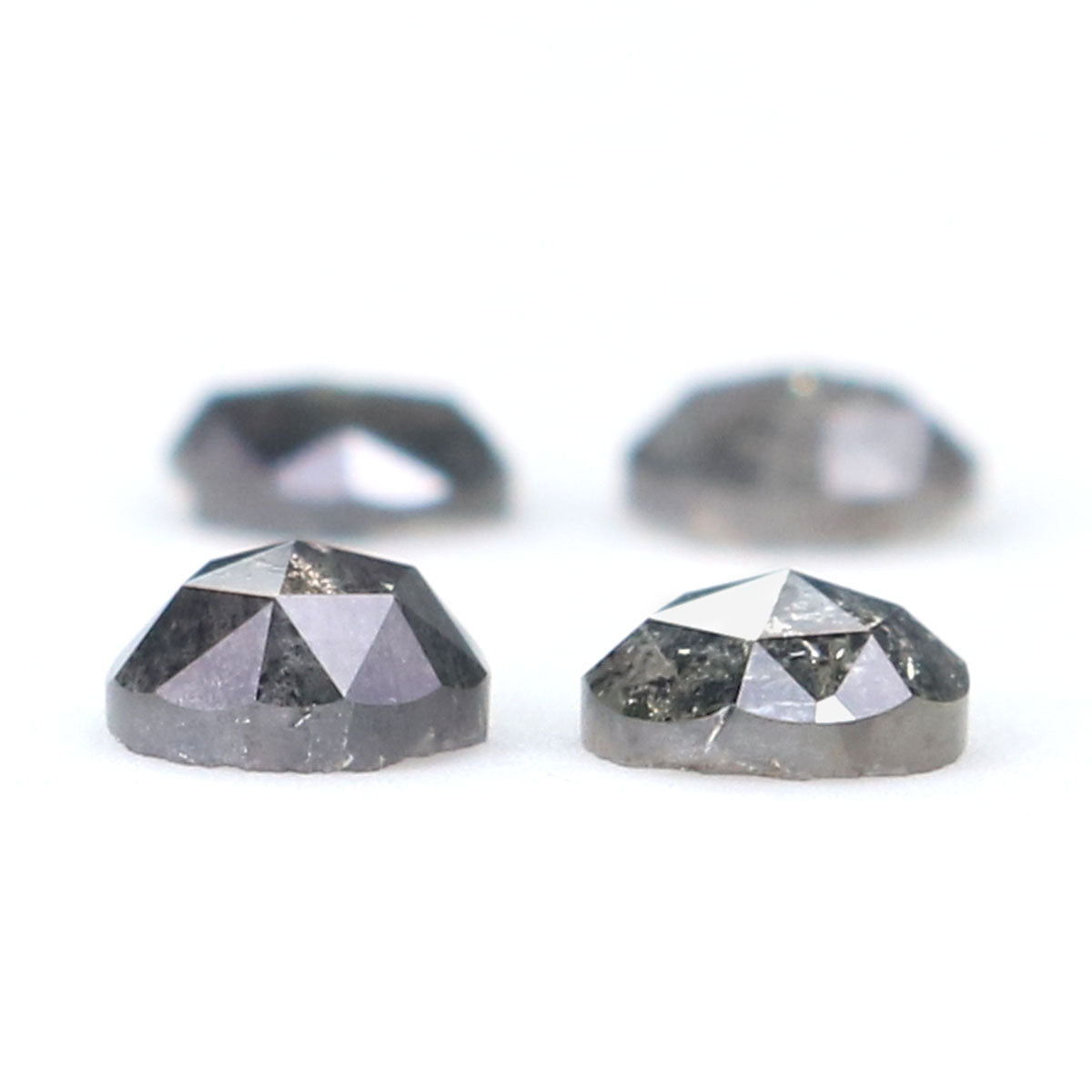 1.04 Ct Natural Loose Round Rose Cut Diamond Salt And Pepper Round Shape Diamond 3.90 MM Natural Black Grey Round Rose Cut Diamond KQ2548