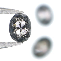 Natural Loose Oval Diamond, Salt And Pepper Oval Diamond, Natural Loose Diamond, Oval Rose Cut Diamond, 0.58 CT Oval Shape Diamond L2756