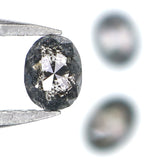 Natural Loose Oval Diamond, Salt And Pepper Oval Diamond, Natural Loose Diamond, Oval Rose Cut Diamond, 0.58 CT Oval Shape Diamond L2756