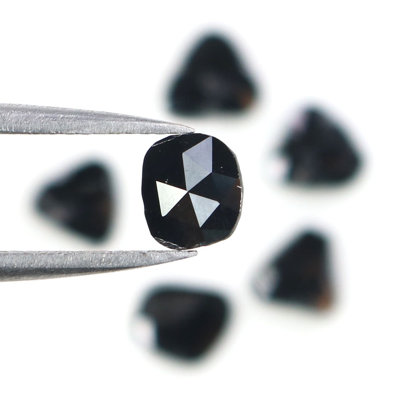 1.30 CT Natural Loose Slice Shape Diamond Black Color Slice Cut Diamond 5.60 MM Natural Loose Black Color Slice Rose Cut Diamond LQ2703