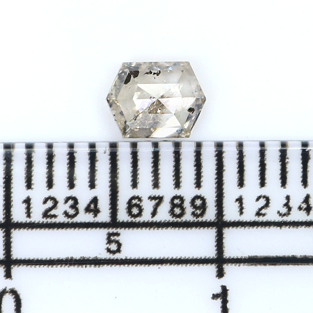 0.39 CT Natural Loose Hexagon Shape Diamond Light Brown Color Hexagon Diamond 4.80 MM Natural Brown Color Hexagon Rose Cut Diamond KQ2585