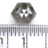 Natural Loose Hexagon Salt And Pepper Diamond Grey Color 1.29 CT 6.70 MM Hexagon Shape Rose Cut Diamond KR2007