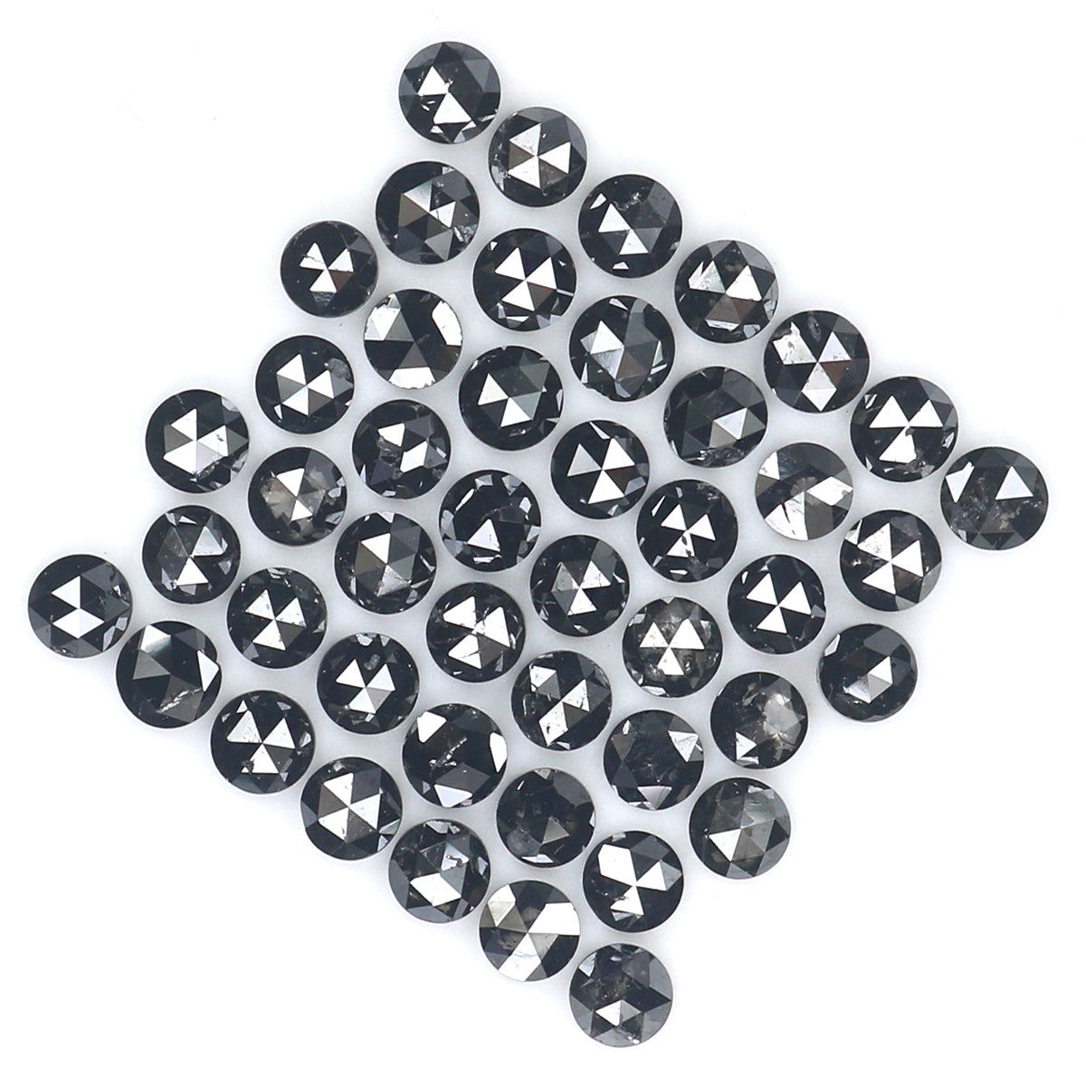 3.36 CT Natural Loose Round Rose Cut Diamond Black Color Round Shape Diamond 2.60 MM Natural Loose Black Color Round Rose Cut Diamond KQ2464
