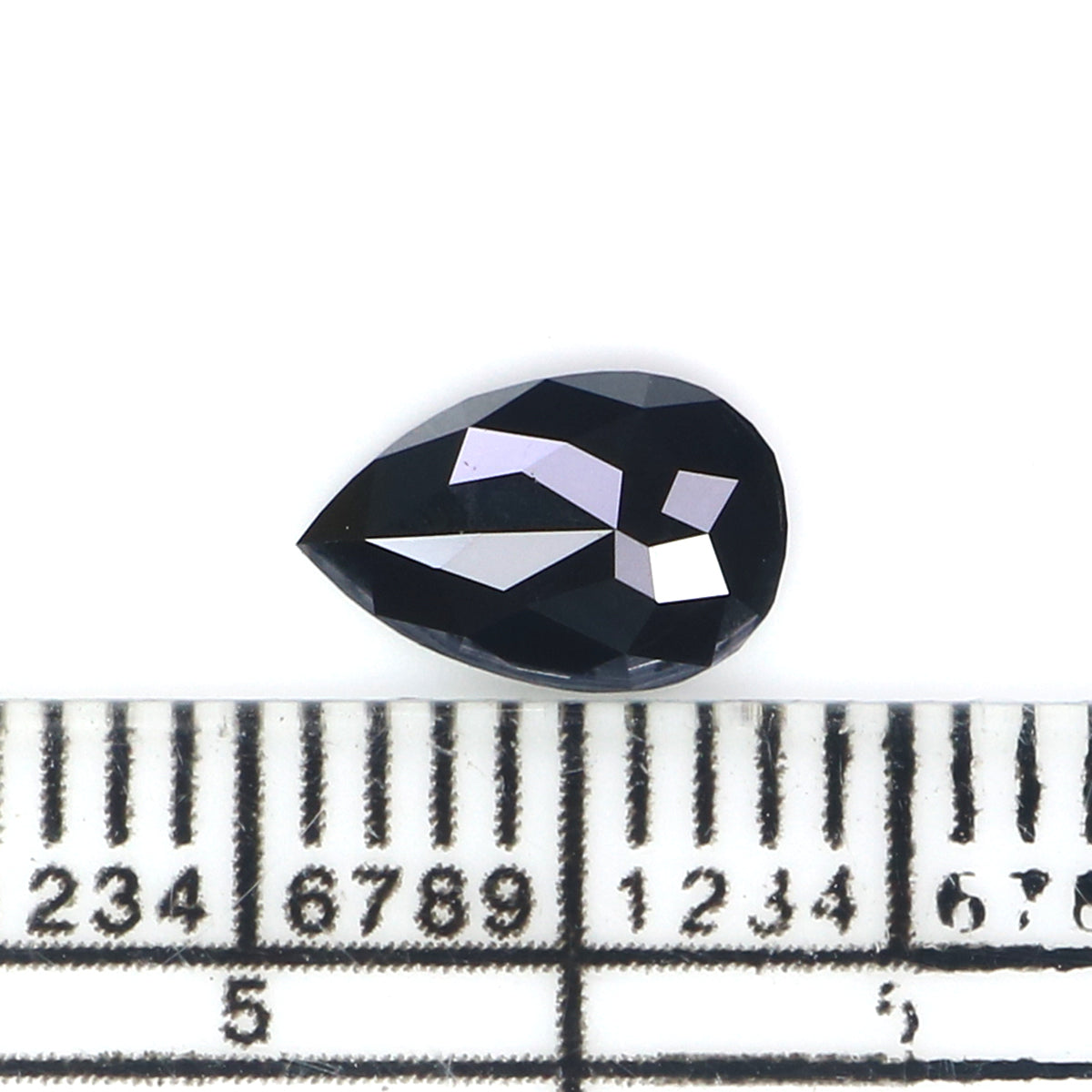 0.63 Ct Natural Loose Pear Shape Diamond Black Color Pear Cut Diamond 7.65 MM Natural Loose Black Color Diamond Pear Rose Cut Diamond KQ2623