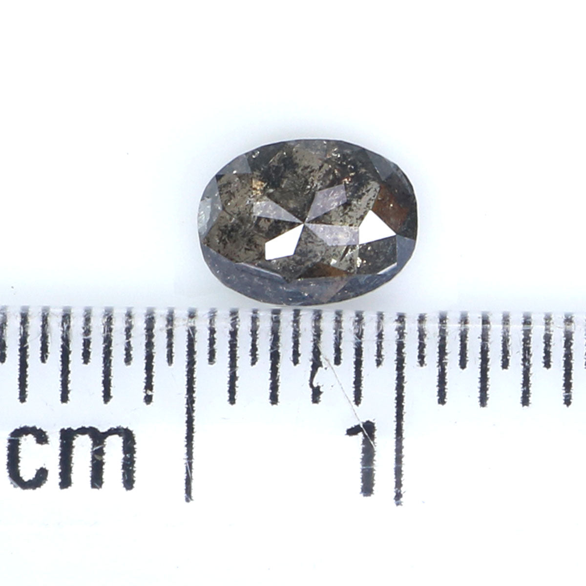 0.40 Ct Natural Loose Oval Shape Diamond Salt And Pepper Oval Diamond 5.25 MM Natural Diamond Black Grey Color Oval Rose Cut Diamond LQ2477