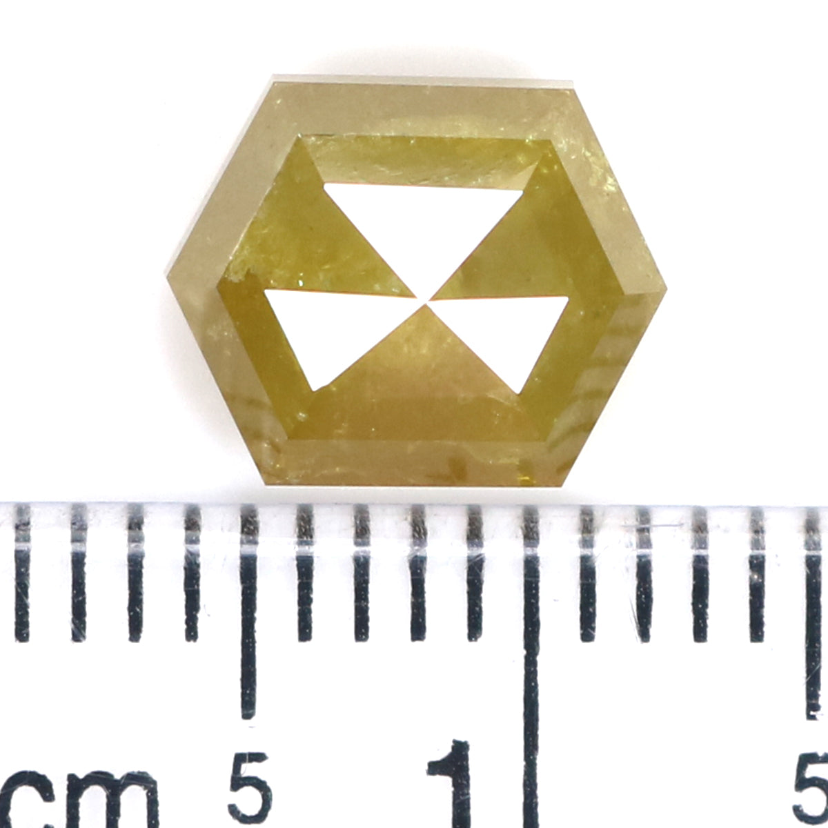 2.77 CT Natural Loose Hexagon Shape Diamond Yellow Color Hexagon Cut Diamond 8.95 MM Natural Loose Hexagon Shape Rose Cut Diamond LQ2090