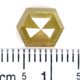 Natural Loose Hexagon Yellow Color Diamond 2.77 CT 8.93 MM Hexagon Shape Rose Cut Diamond L2090