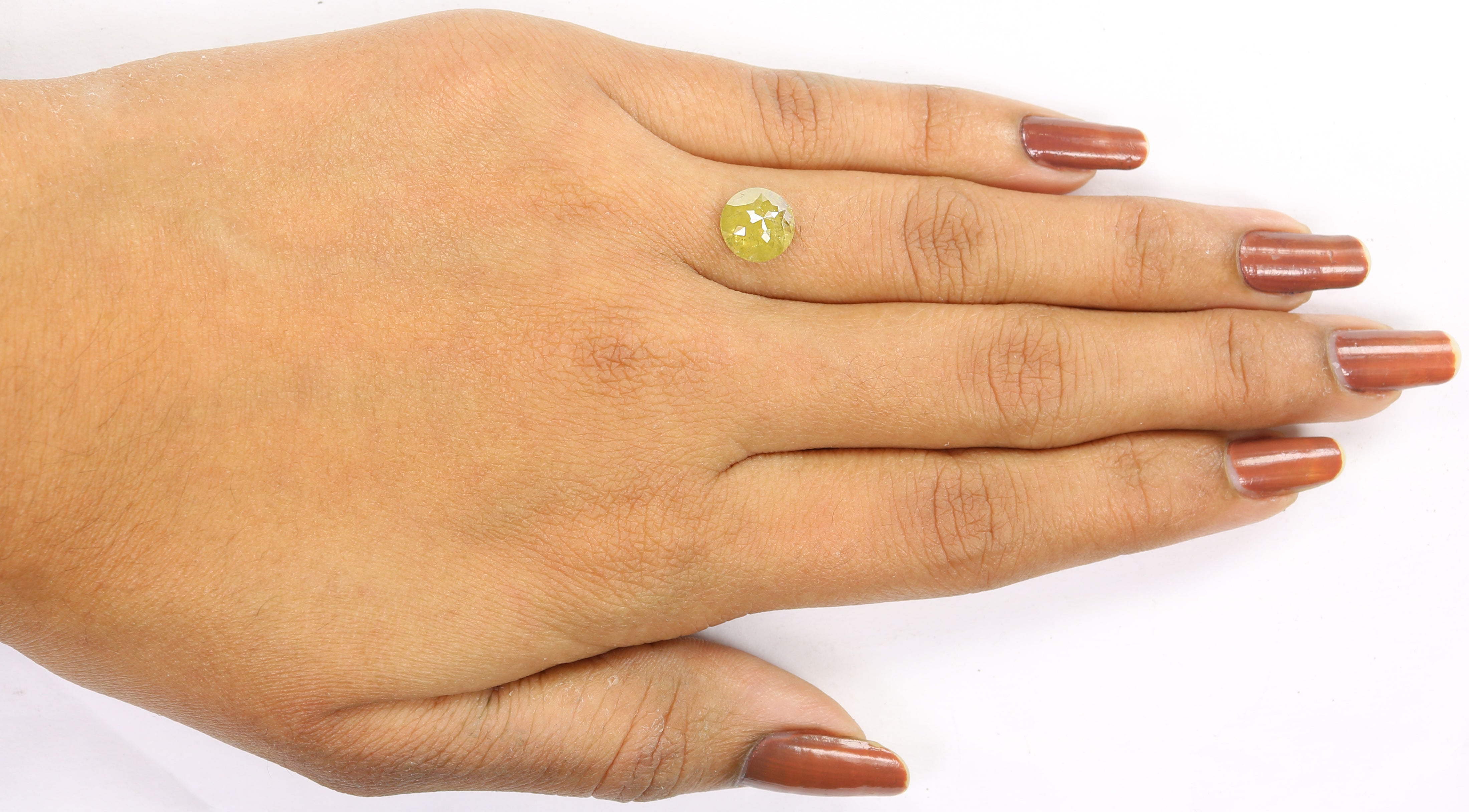 2.01 CT Natural Loose Round Rose Cut Diamond Yellow Color Round Shape Diamond 7.90 MM Natural Yellow Diamond Round Rose Cut Diamond LQ1562