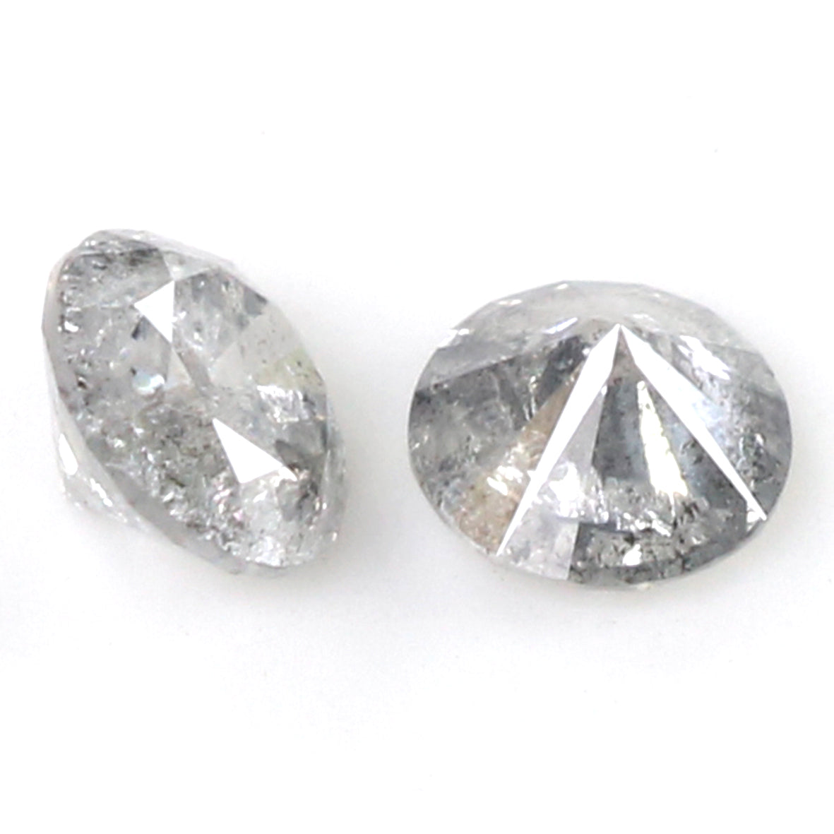 Natural Loose Round Salt And Pepper Diamond Black Grey Color 0.64 CT 4.25 MM Round Brilliant Cut Diamond L1954