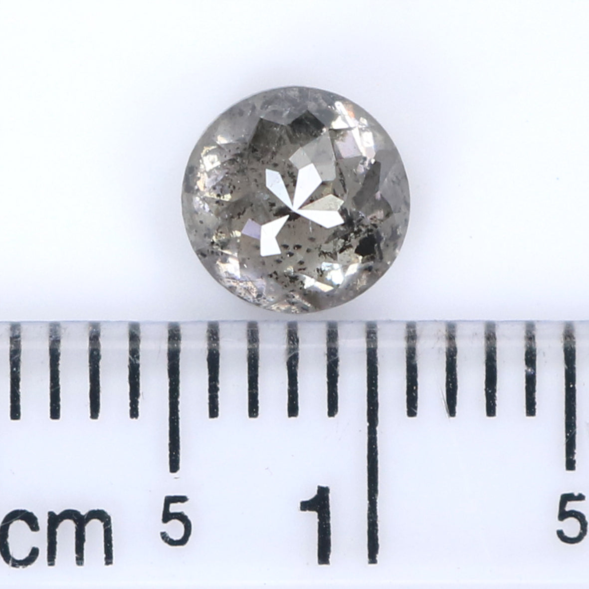 Natural Loose Rose Cut Salt And Pepper Diamond Black Grey Color 0.96 CT 5.68 MM Round Rose Cut Shape Diamond L9361