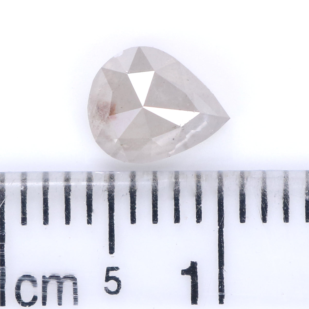 Natural Loose Pear Diamond White Grey Color 0.85 CT 6.50 MM Pear Shape Rose Cut Diamond L8978