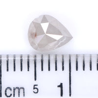 Natural Loose Pear Diamond White Grey Color 0.85 CT 6.50 MM Pear Shape Rose Cut Diamond L8978