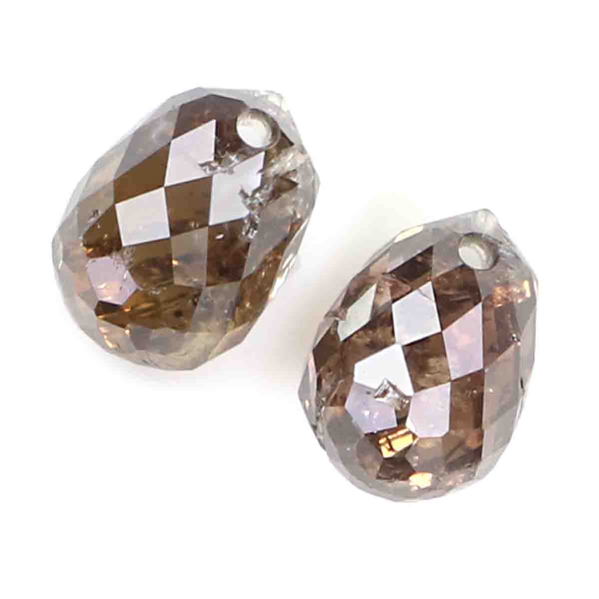 1.07 Ct Natural Loose Briolette Shape Diamond Brown Color Drop Diamond 4.90 MM Natural Loose Diamond Brown Briolette Cut Diamond LQ9993