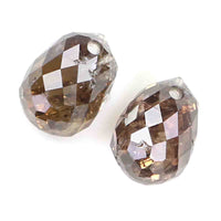 Natural Loose briolette Brown Color Diamond 1.07 CT 4.90 MM Drop Shape Rose Cut Diamond L9993