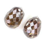 Natural Loose briolette Brown Color Diamond 1.07 CT 4.90 MM Drop Shape Rose Cut Diamond L9993